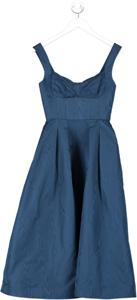 Rebecca Vallance Blue Crêpe Midi Dress UK 6
