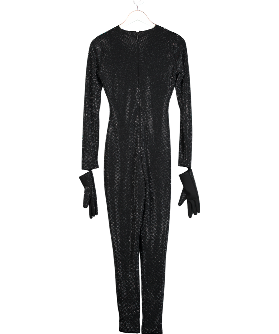 maniere de voir Black Rhinestone Jumpsuit With Gloves UK 10