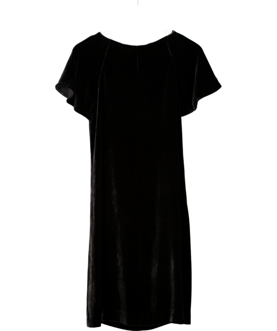 The White Company Black Silk Velvet Swing Dress  UK 10