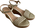 Unisa Metallic Kathy Gold Leather Espadrilles UK 4 EU 37 👠