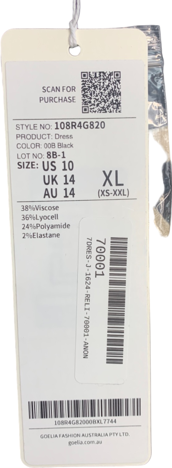 Goelia Black Dress With Contrast Piping UK 14