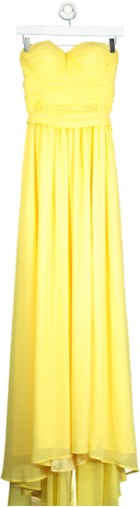 Coast Yellow Strapless Maxi Dress UK 8