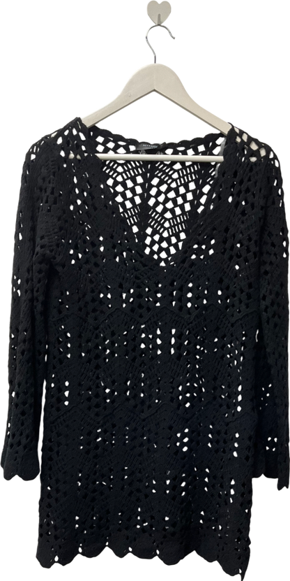 Accessorize Crochet Kaftan Black UK S