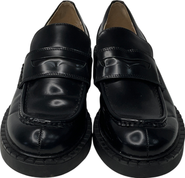 H&M Black Leather Loafers UK 6 EU 39 👠
