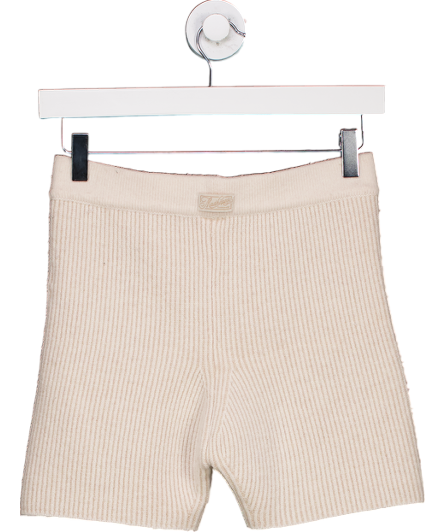 Madhappy Cream Biker Knitted Shorts UK S