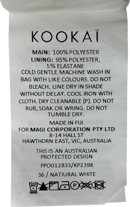 KookaI White Ariel Low Rise Pant UK 8