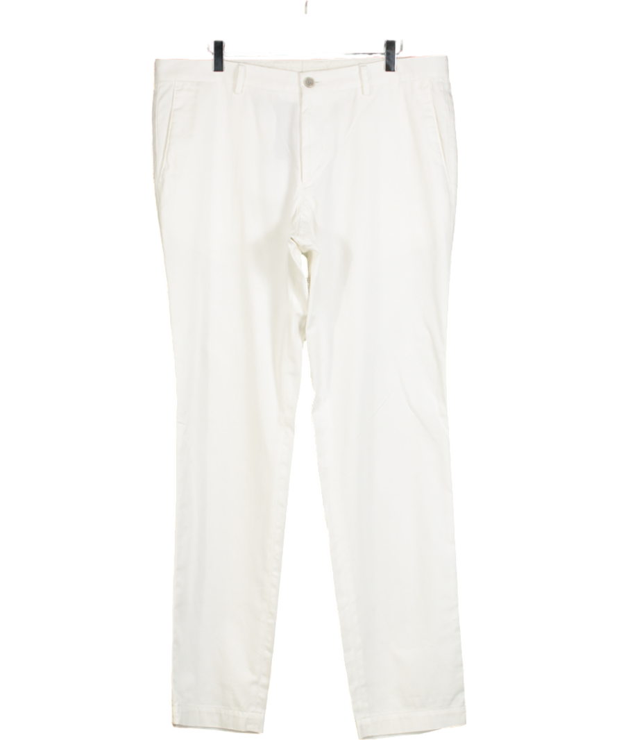 BOSS White Slim Fit Cotton Chinos UK XL