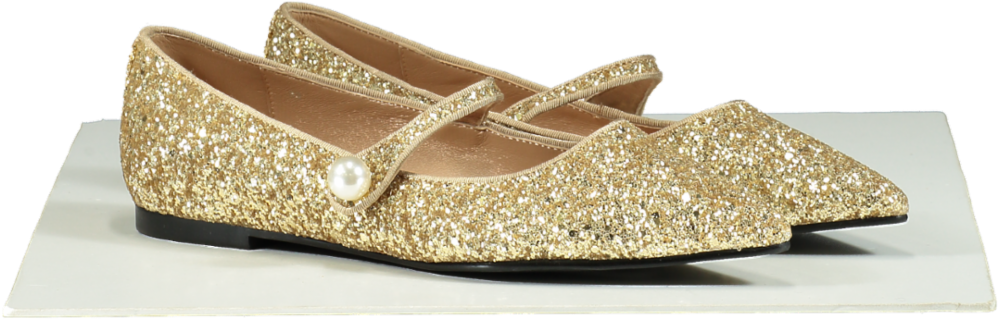 Age of Innocence Gold Glitter Thea Mary Jane Shoes UK 6 EU 39