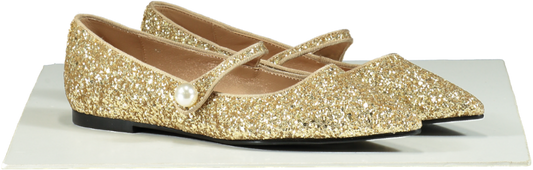 Age of Innocence Gold Glitter Thea Mary Jane Shoes UK 6 EU 39