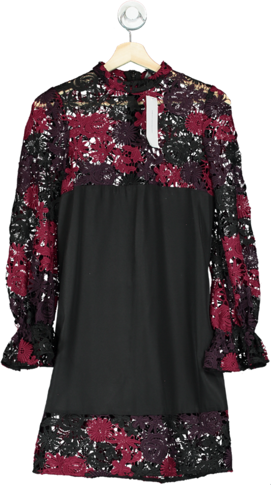 French Connection Black/Red Lace Mini Dress UK 6