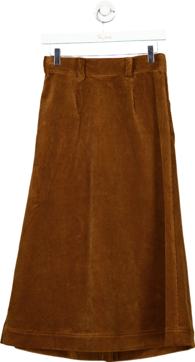 Sézane Brown Corduroy Midi Skirt UK 8