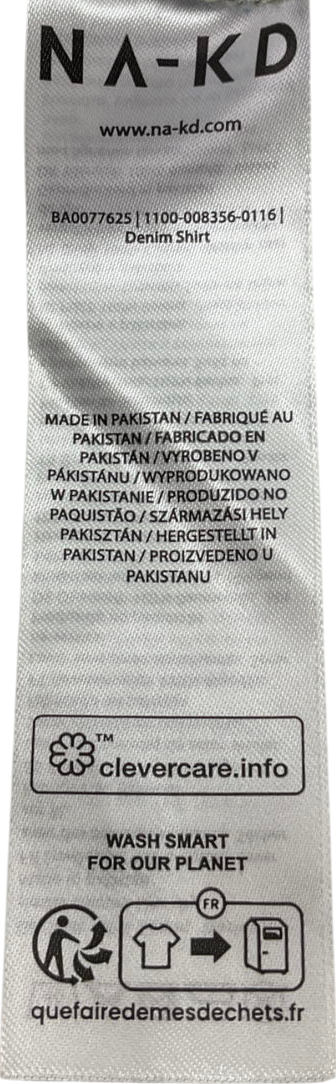 NA-KD Blue Denim Shirt UK 6