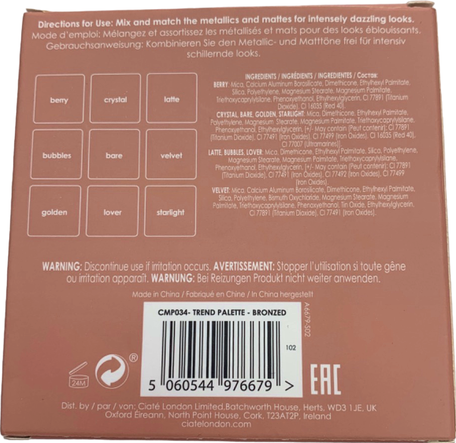 Ciaté London Trend Palette Bronzed  9.6g
