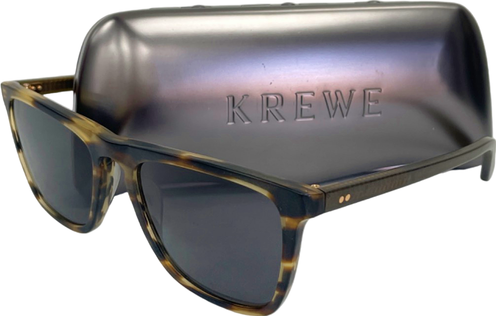 Krewe Tortoise Shell Polarized Lafitte Sunglasses in case