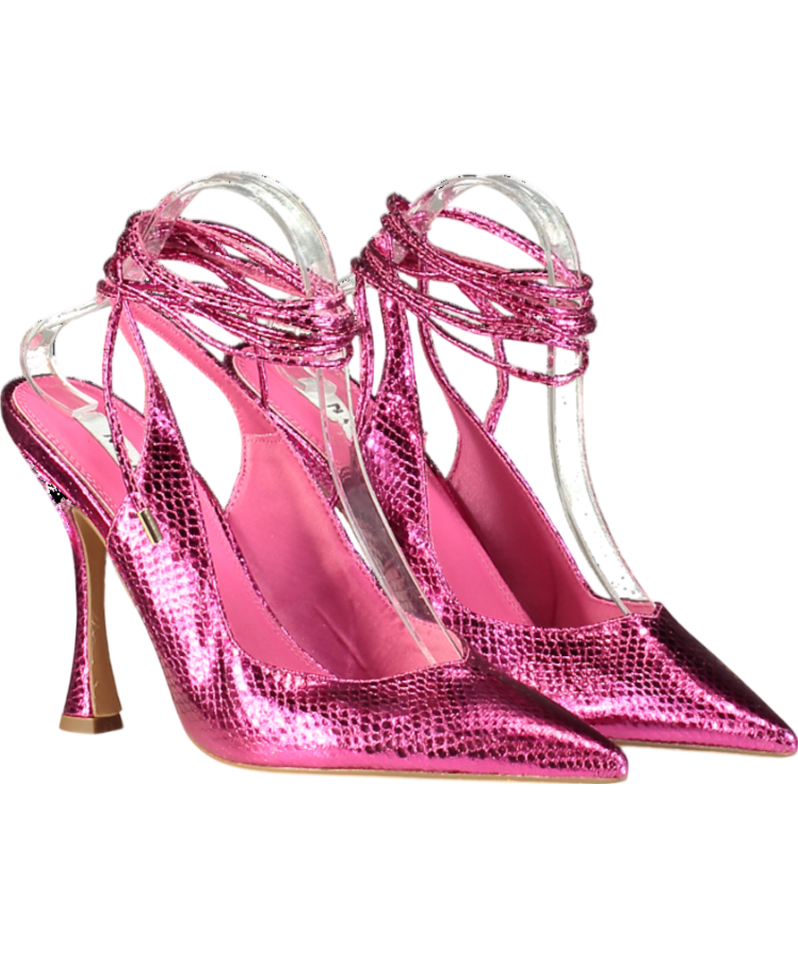 NA-KD Pink Metallic Hourglass Pumps UK 8 EU 41 👠