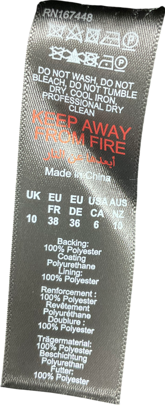 boohoo Black Faux Fur Trim Leather Jacket UK 10