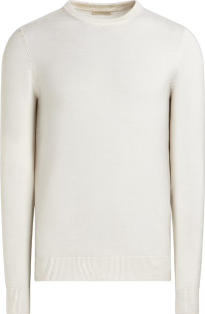 SuitSupply Cream Off-white Merino Crewneck Pure Wool UK L