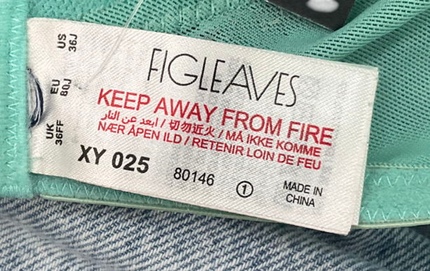 figleaves Blue Turquoise Lace Bra UK 36FF