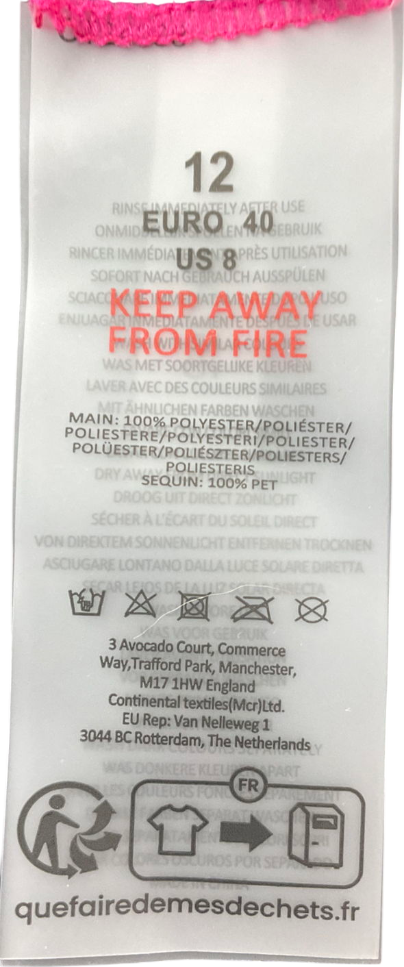 South Beach Pink Sequin Knit Maxi Beach Skirt UK 12