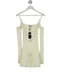Mach & Mach Cream Cut Out Mini Dress With Straps And Bows Ivory UK M