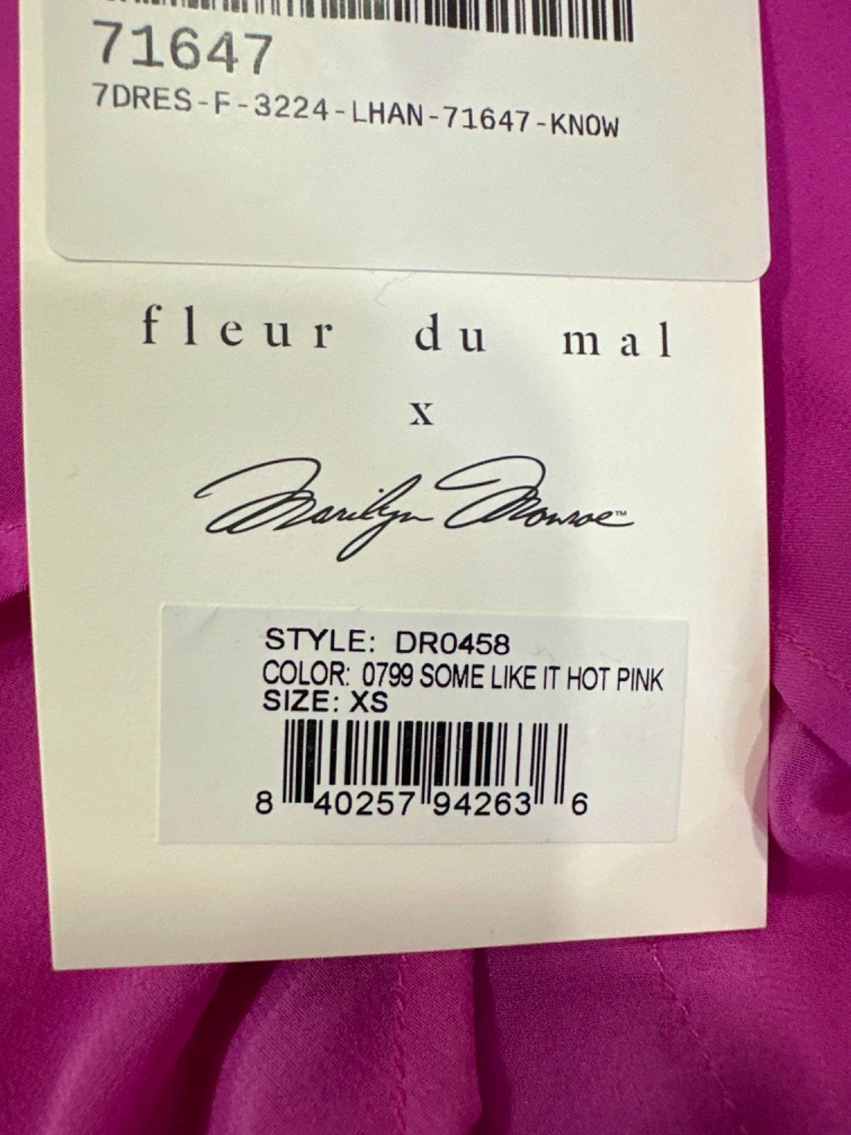 Fleur du Mal Pink Some Like It Hot Dress UK XS