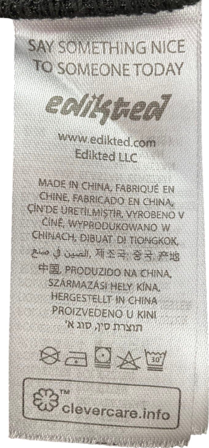 edikted Black Dirt Knit Ribbed Tube Skirt UK S