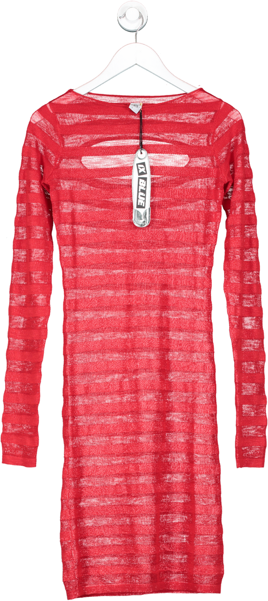 1X Blue Red Jersey Knit Stretch Dress BNWT UK S