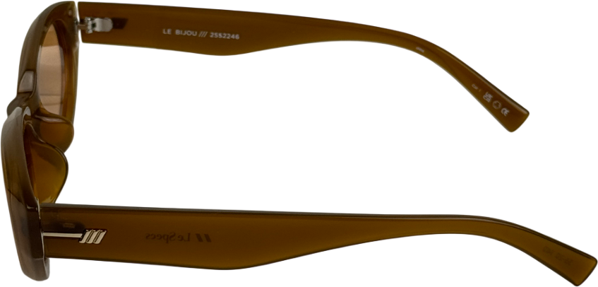 LE SPECS Le Bijou 90's Oval Toffee Brown Sunglasses In Case