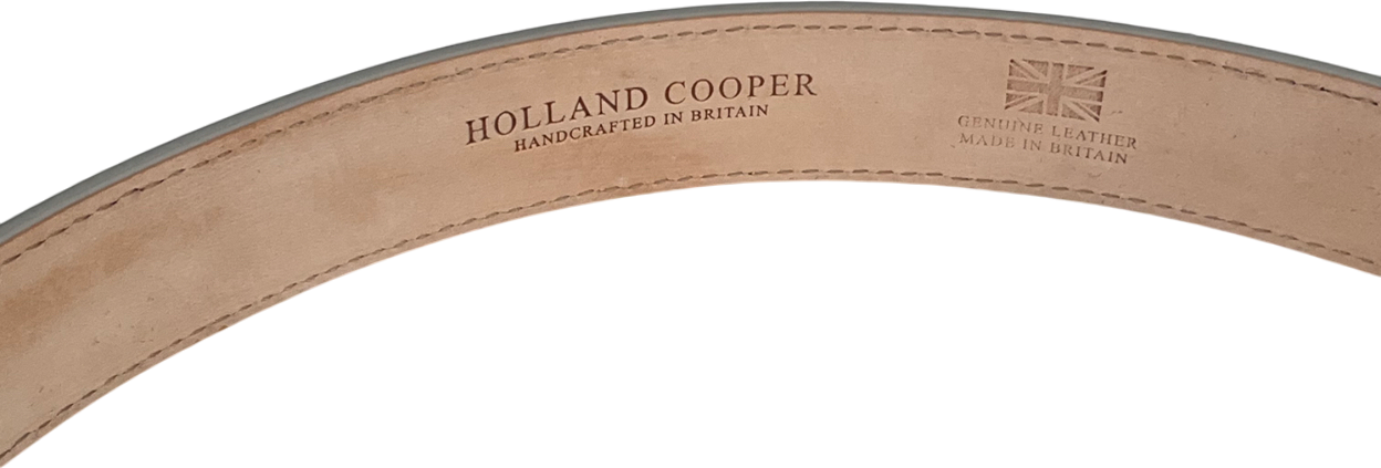 Holland Cooper White Slim Logo Belt UK S
