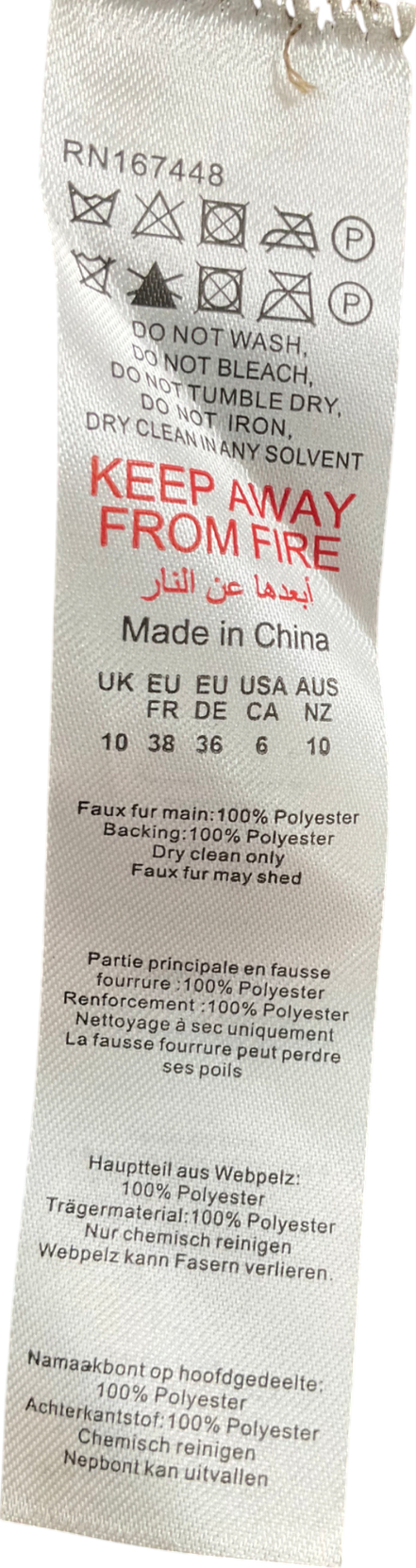 boohoo Brown Faux Fur Long Line Coat UK 10