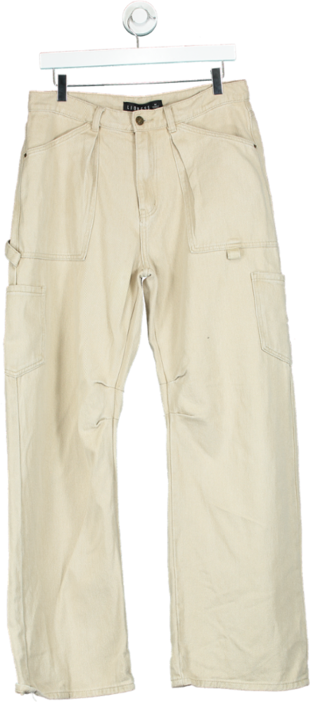 Lioness Beige Relaxed Fit Cargo Trousers M