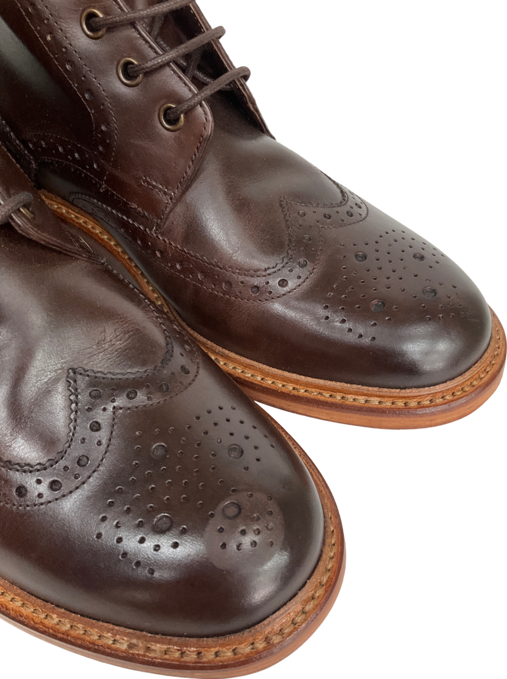 Ben Sherman Brown Duke Leather Brogue Boots Tan UK 10 EU 44 👞