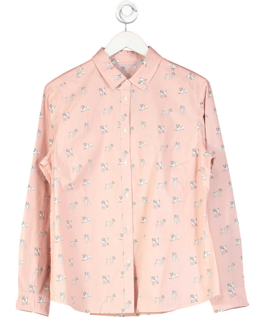 Boden Pink Doggie Print Classic Button Up Shirt UK 16