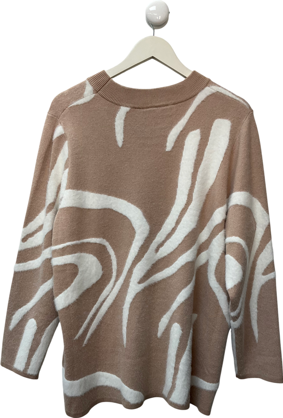 Ninaleonard Beige Marble Knitted Jumper UK XXXL