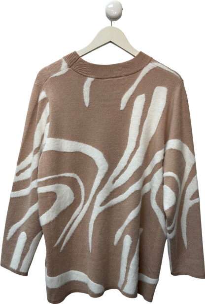 Ninaleonard Beige Marble Knitted Jumper UK XXXL