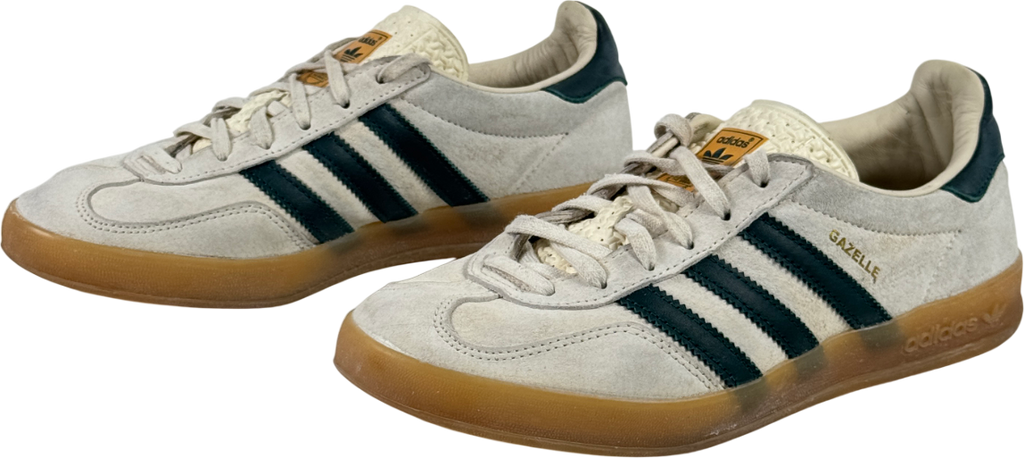 ADIDAS Gazelle Indoor Cream Trainers - White  /collegiate Green UK 6 EU 39 👠