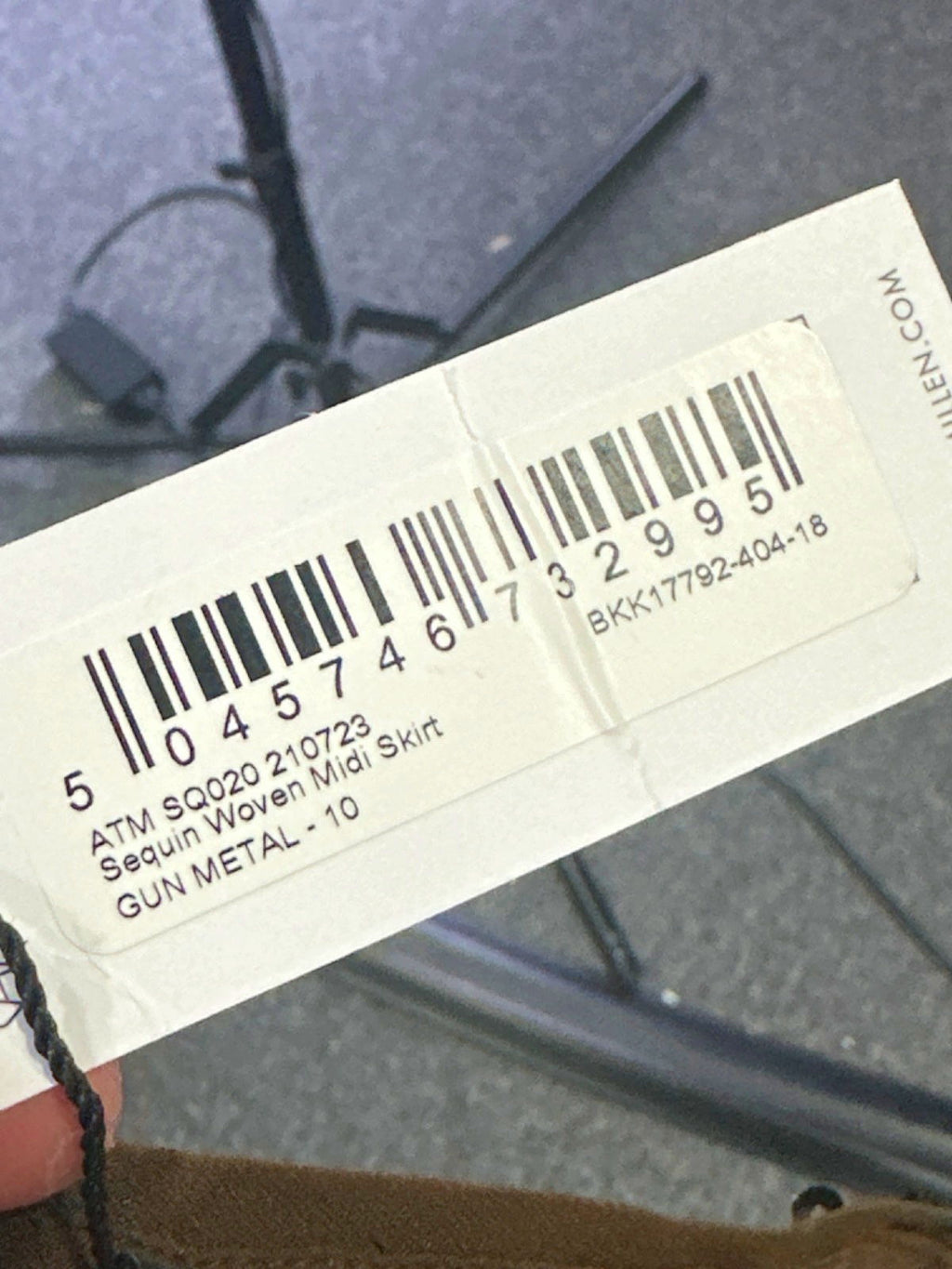 Karen Millen Gun Metal Sequin Woven Midi Skirt UK 10