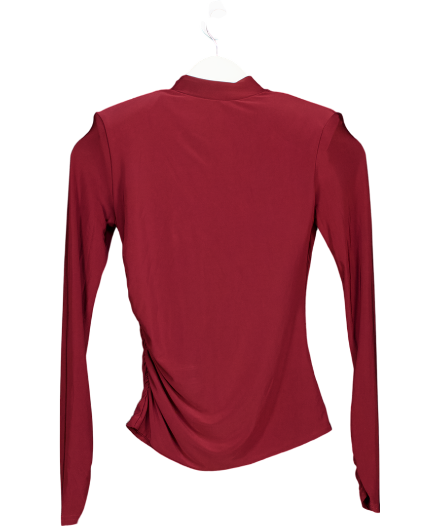 Noughts & Kisses Red Elle Stretch Shoulder Pad Top UK XS/S