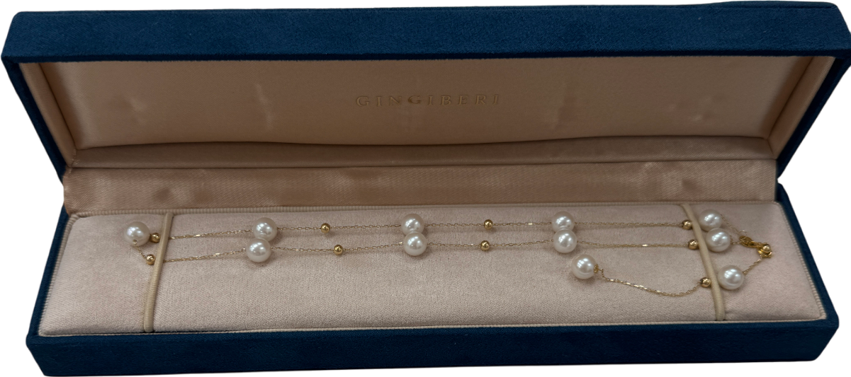 GINGIBERI The Starry Night real Pearl And 14k Yellow Gold Necklace