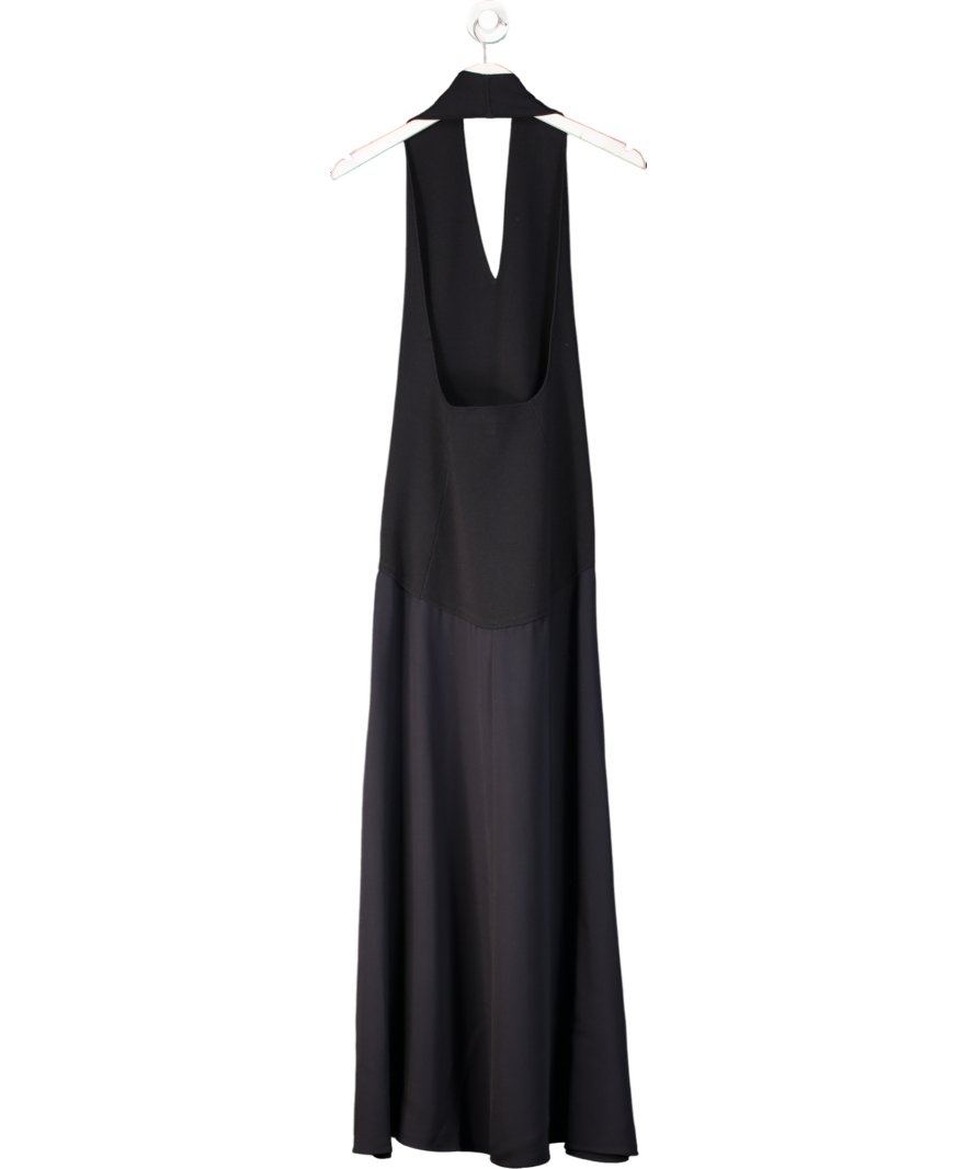 REISS Black Hybrid Knit Midi Dress UK S