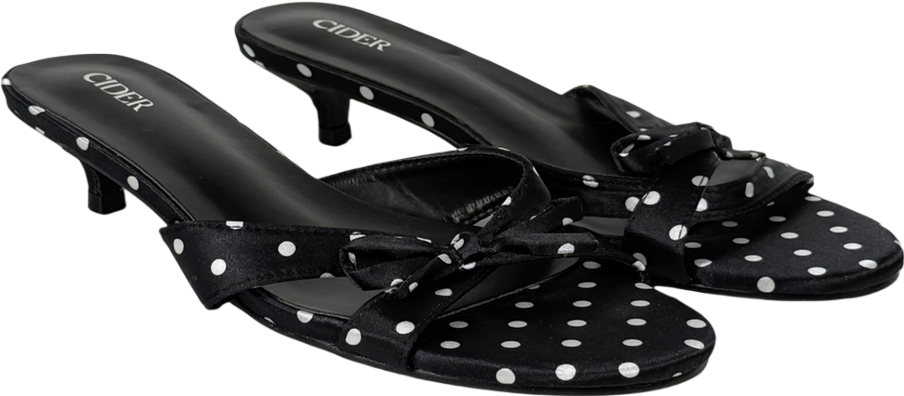 Cider Black Polka Dot Kitten Heel UK 7 EU 40