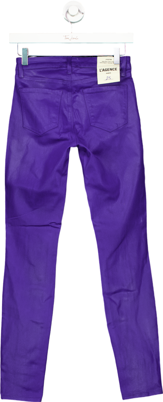 L'Agence Purple High Rise Coated Jeans W25