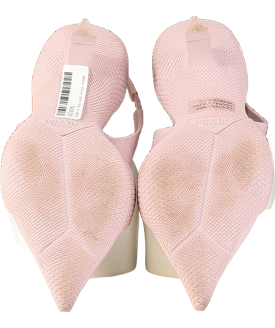 PRADA Pink Triangle-logo appliqué Slingback Pumps UK 2 EU 35 👠