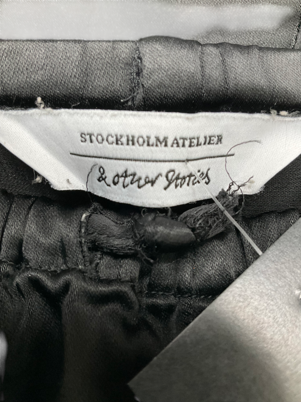 & Other Stories Black Pull On Satin Trousers UK 6