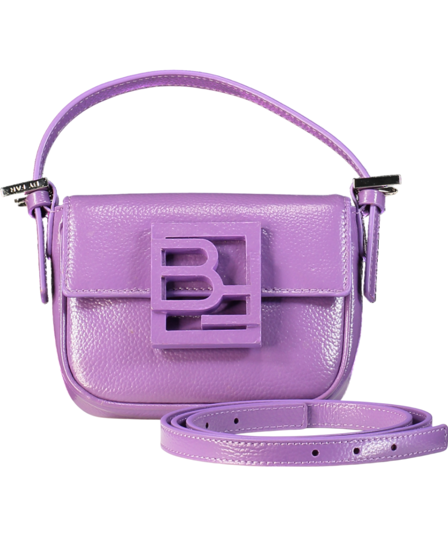 BY FAR Purple Leather Alfie Logo Mini Bag One Size