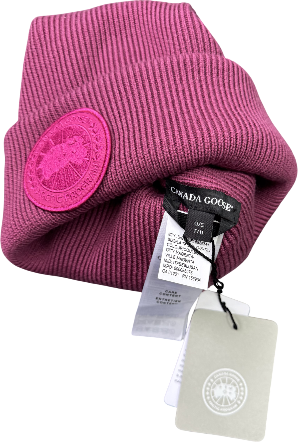 Canada Goose Pink Arctic Toque Garment Dye Beanie City Magenta One Size