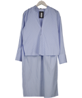L'academie Blue & White Striped High Low Shirt UK S