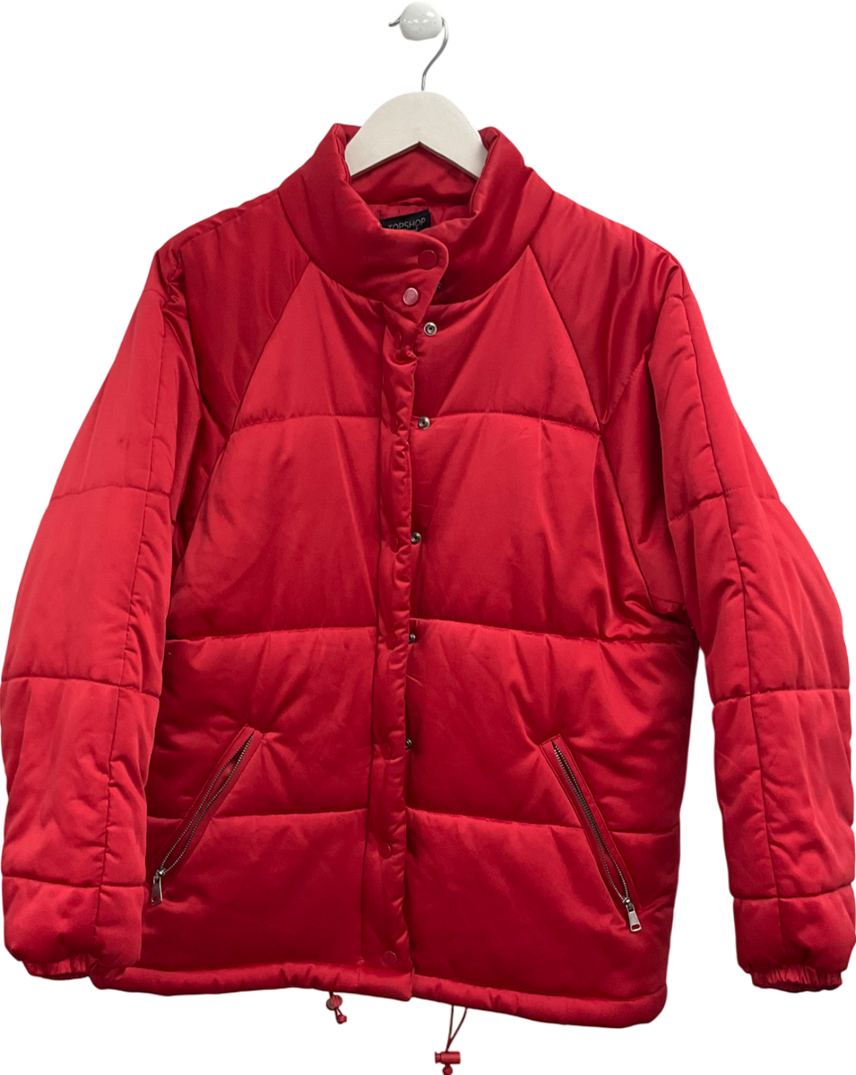 Topshop Red Puffer Bomber Jacket UK 12