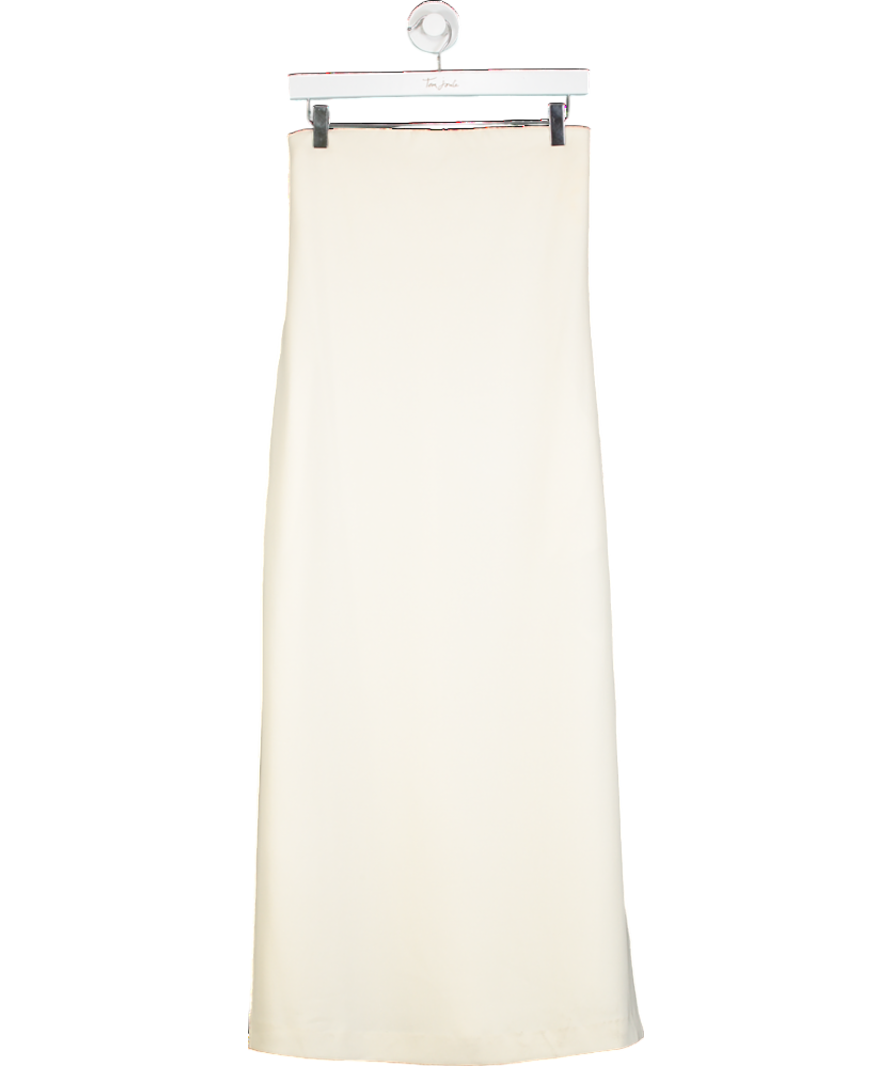 Theory Cream Admiral Crepe Strapless Midi Dress UK XS