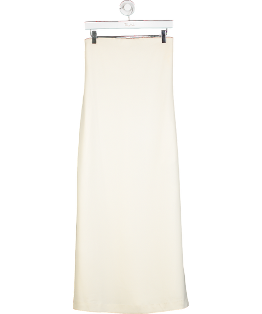 Theory Cream Admiral Crepe Strapless Midi Dress UK XS